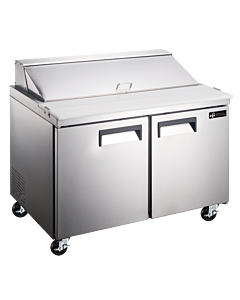 EFI X-Line CSDR2-60VCX 60" Two Door Refrigerated Salad/Sandwich Prep Table, 15 cu.ft. - 115V, 1/2 HP