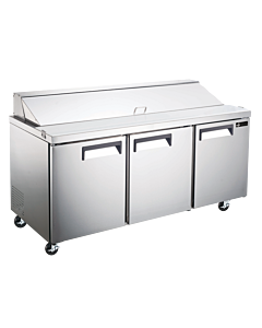 EFI X-Line CSDR3-72VCX 70" Three Door Refrigerated Salad/Sandwich Prep Table, 15.5 cu.ft. - 115V, 1/2 HP