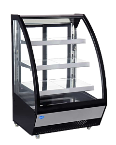 Zanduco 36" Curved Glass Refrigerated Floor Showcase with 16 cu.ft. Capacity - 110V, 415W