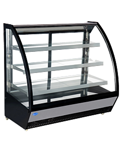 Zanduco 60" Curved Glass Refrigerated Floor Showcase with 28 cu.ft. Capacity - 110V, 680W