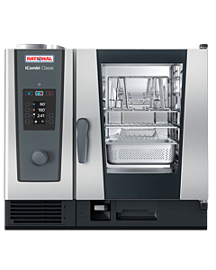 Rational CB2GRRA.0000269 iCombi Classic Single 6-Half Size Liquid Propane Combi Oven with Manual Controls - 120V