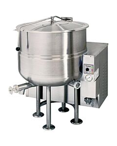 Cleveland KGL100 Floor Type Stationary 2/3 Steam Jacketed Gas Fired Kettle 100 Gallon/ 375 Liters - 190,000 BTU