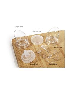 GET CLIPS-PLAIN-PC-CL Set of 8 Plain Salad Dressing Bottle Clips