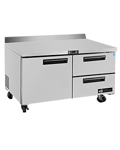 EFI CWDW2-60VC 60" Two-Drawer, One-Door Worktop Refrigerator with Backsplash