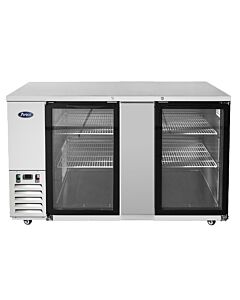 Atosa MBB69G-GR 68" Glass Two Door Back Bar Refrigerator - CA