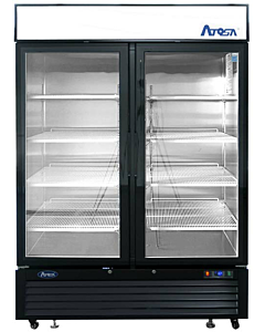 Atosa MCF8721ES 54" Bottom Mount Two Glass Door Reach In Merchandiser Freezer