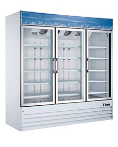 Zanduco 80" Swing Three Glass Door Reach-In Merchandiser Freezer - 58.2 cu. ft.