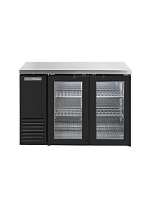 True TBB24-48-2G-Z1-SFT-B-1 48" Back Bar Refrigerator Two Swinging Glass Doors- Black