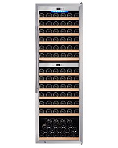 Vinovero 25" Stainless Steel Full Glass Door Dual Zone Wine Cooler with 126 Bottle Capacity - 115V, 161W