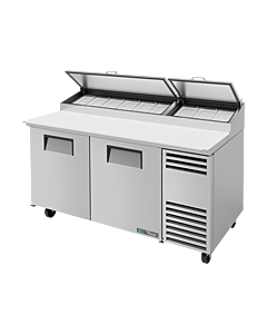 True TPP-AT-67-HC 67" 2-Door Refrigerated Pizza Prep Table with Alternate Top