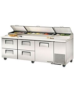True TPP-AT-93D-4-HC 93" Pizza Prep Table with One Door/Four Drawers