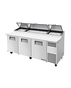 True TPP-AT-93-HC 93" Three Door Refrigerated Pizza Prep Table